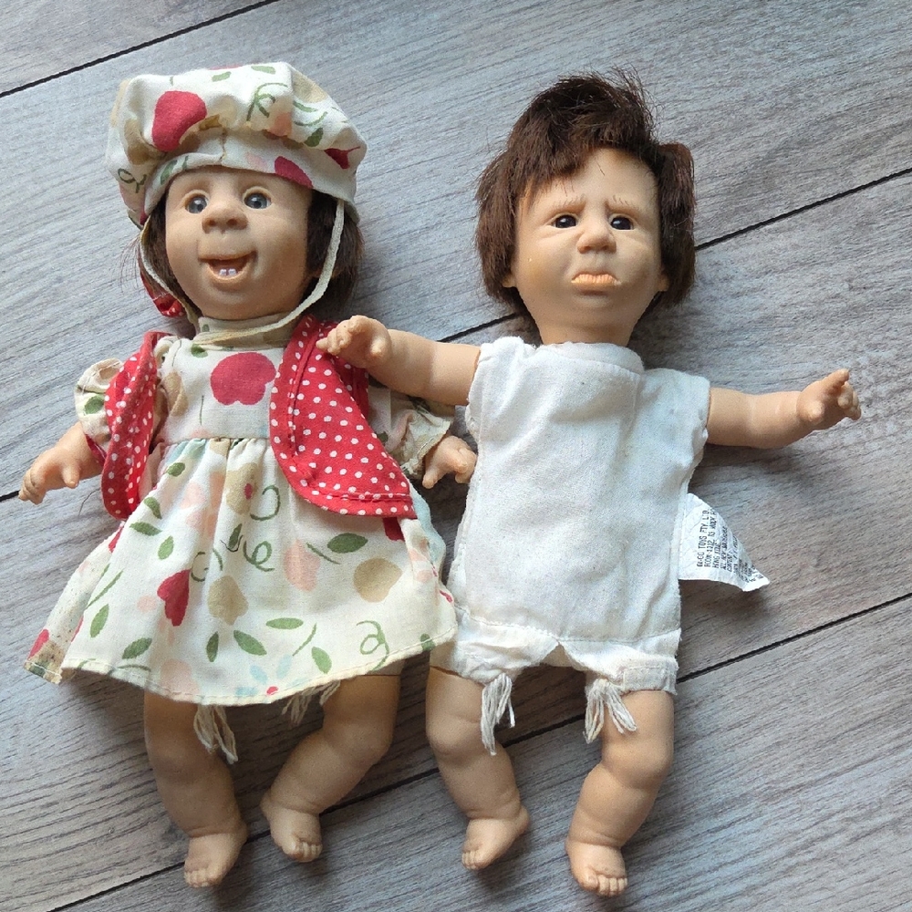 GO-GI Charming Bean Bag 8" Doll Pair Vintage